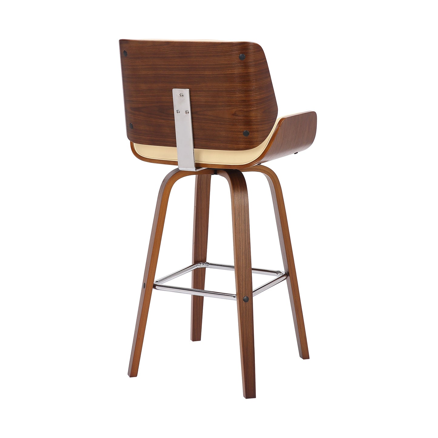 Tyler Swivel Faux Leather and Wood Bar Stool