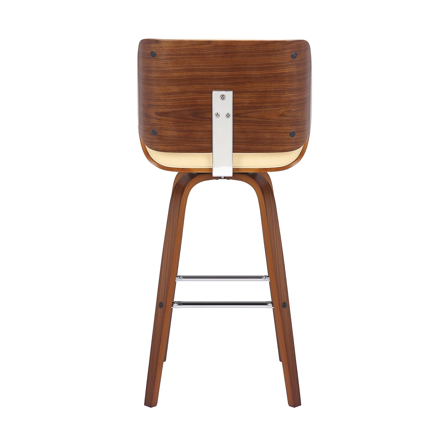 Tyler Swivel Faux Leather and Wood Bar Stool