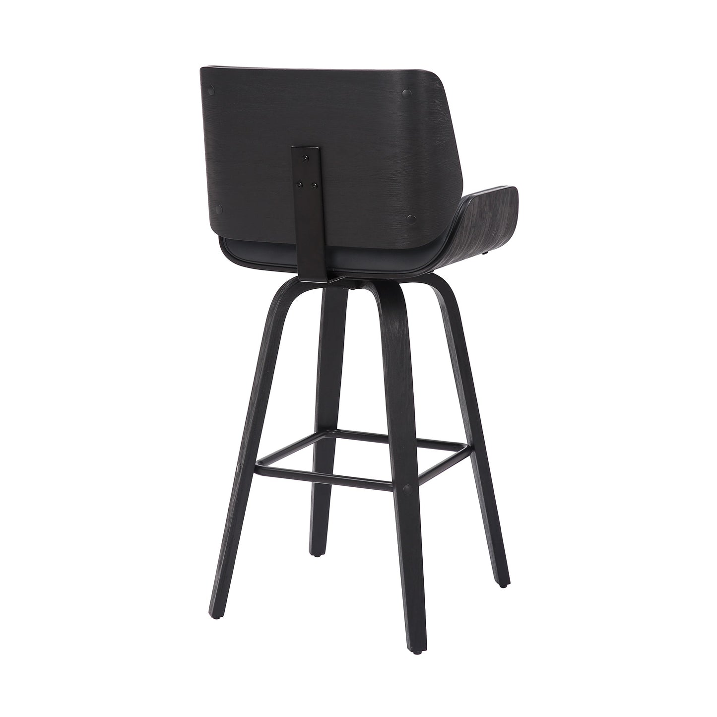 Tyler Swivel Faux Leather and Wood Bar Stool
