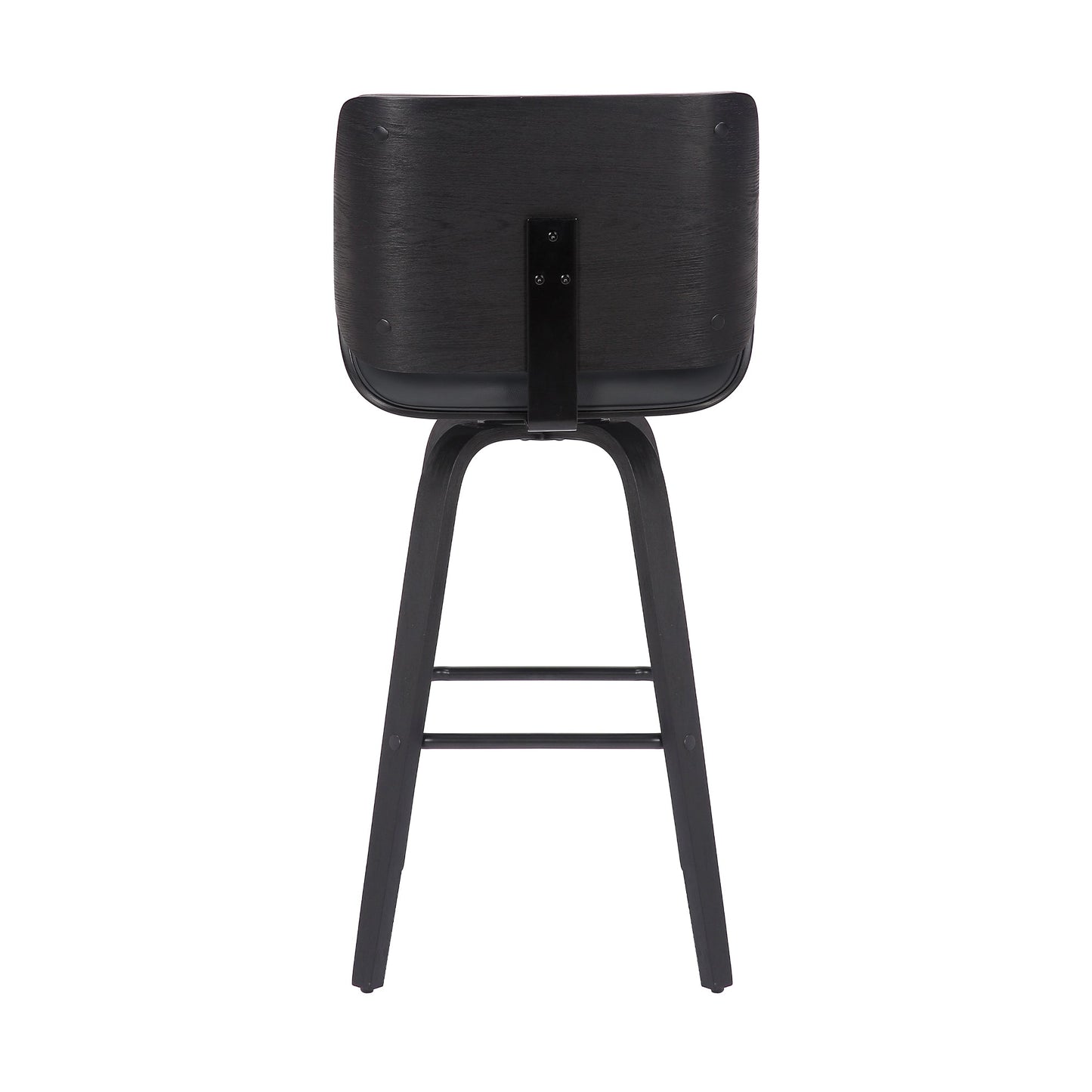 Tyler Swivel Faux Leather and Wood Bar Stool