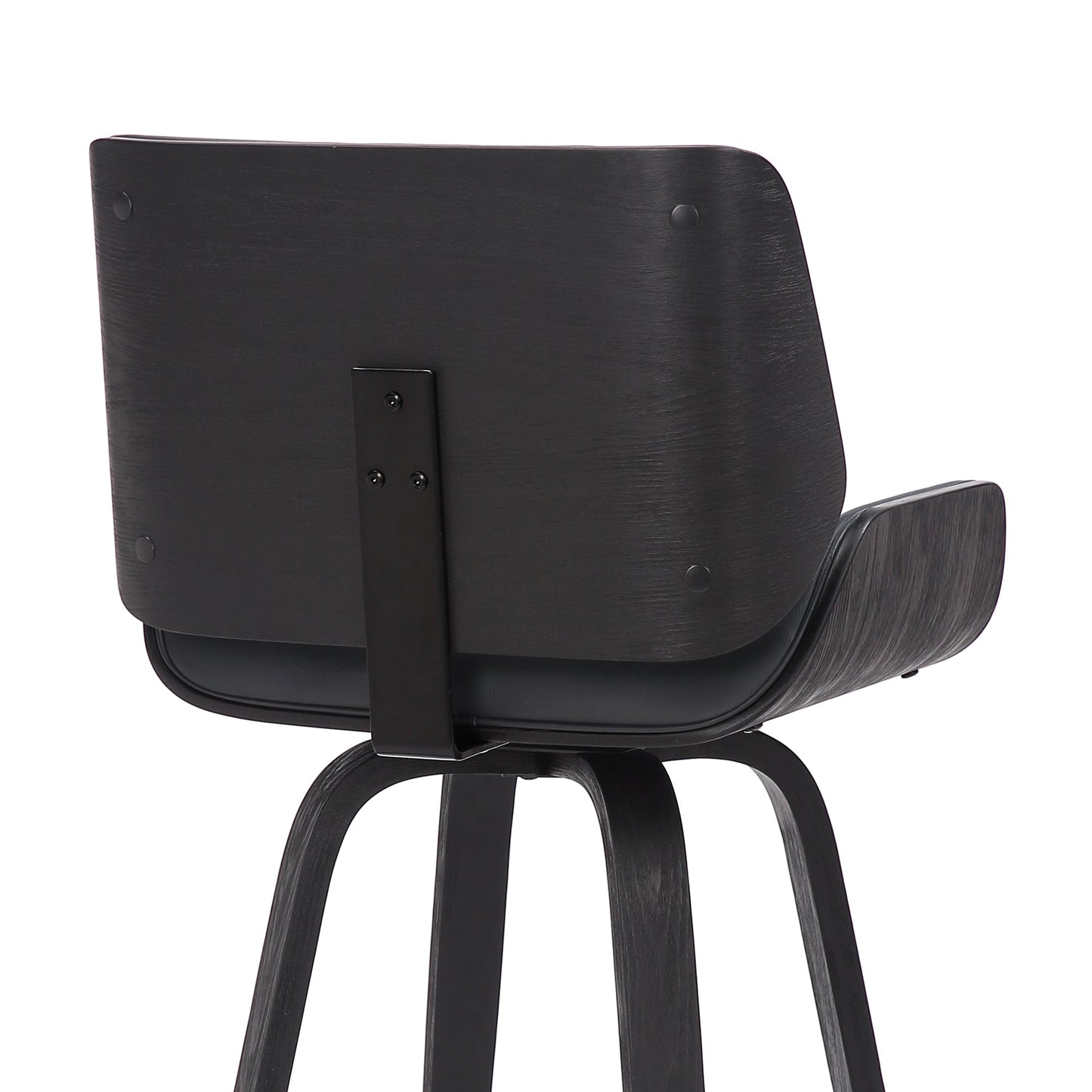 Tyler Swivel Faux Leather and Wood Bar Stool