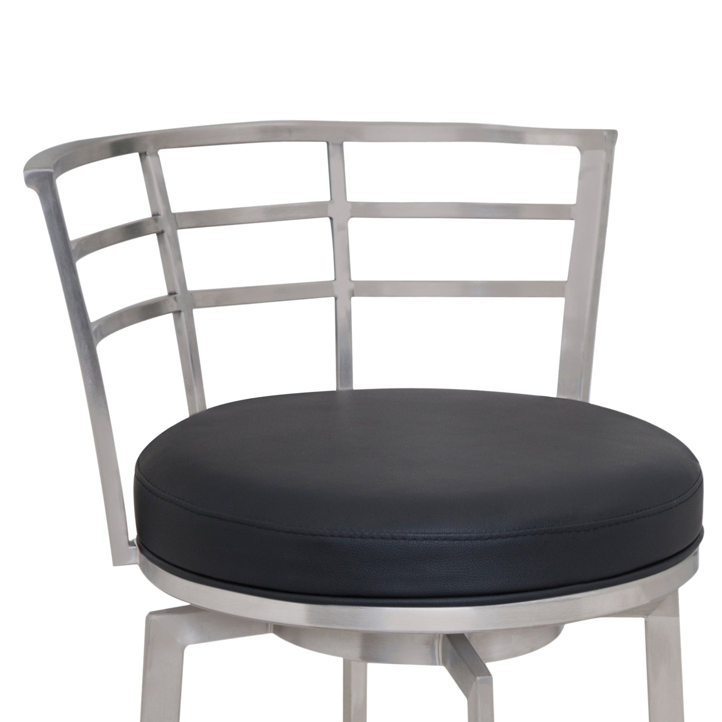 Viper Swivel Faux Leather and Brushed Stainless Steel Bar Stool