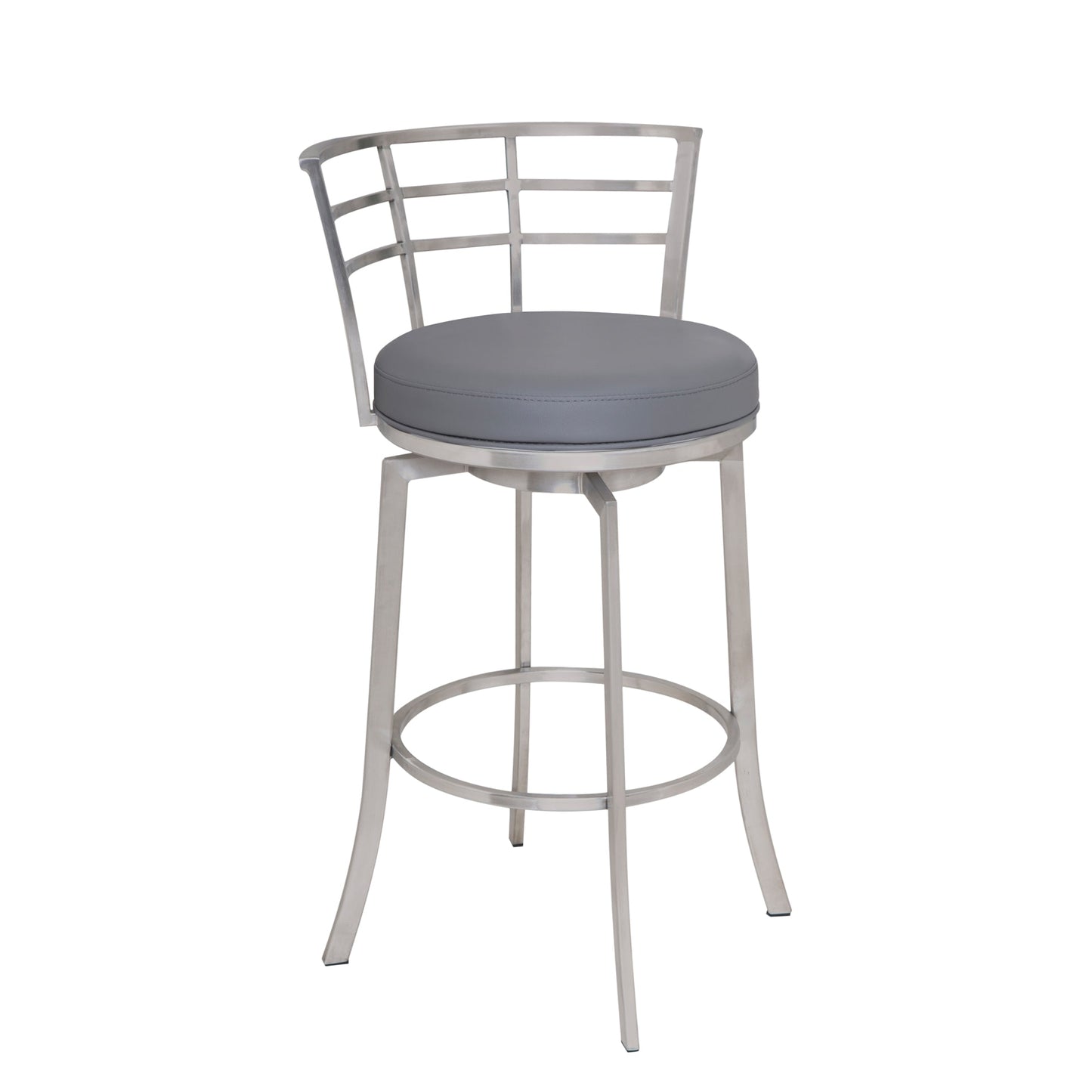 Viper Swivel Faux Leather and Brushed Stainless Steel Bar Stool