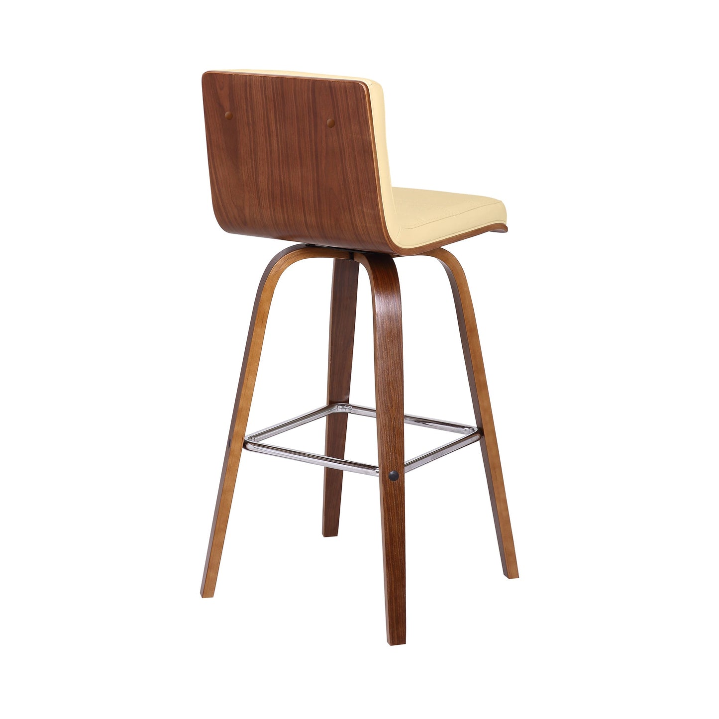 Vienna 30" Swivel Bar Stool in Wood Finish with Faux Leather