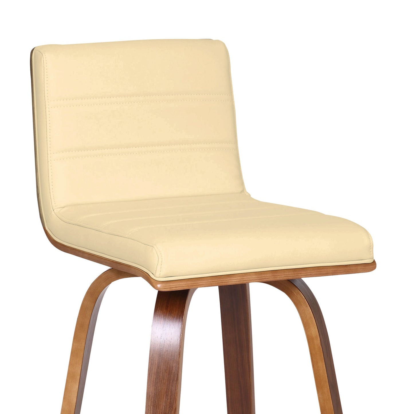 Vienna 30" Swivel Bar Stool in Wood Finish with Faux Leather