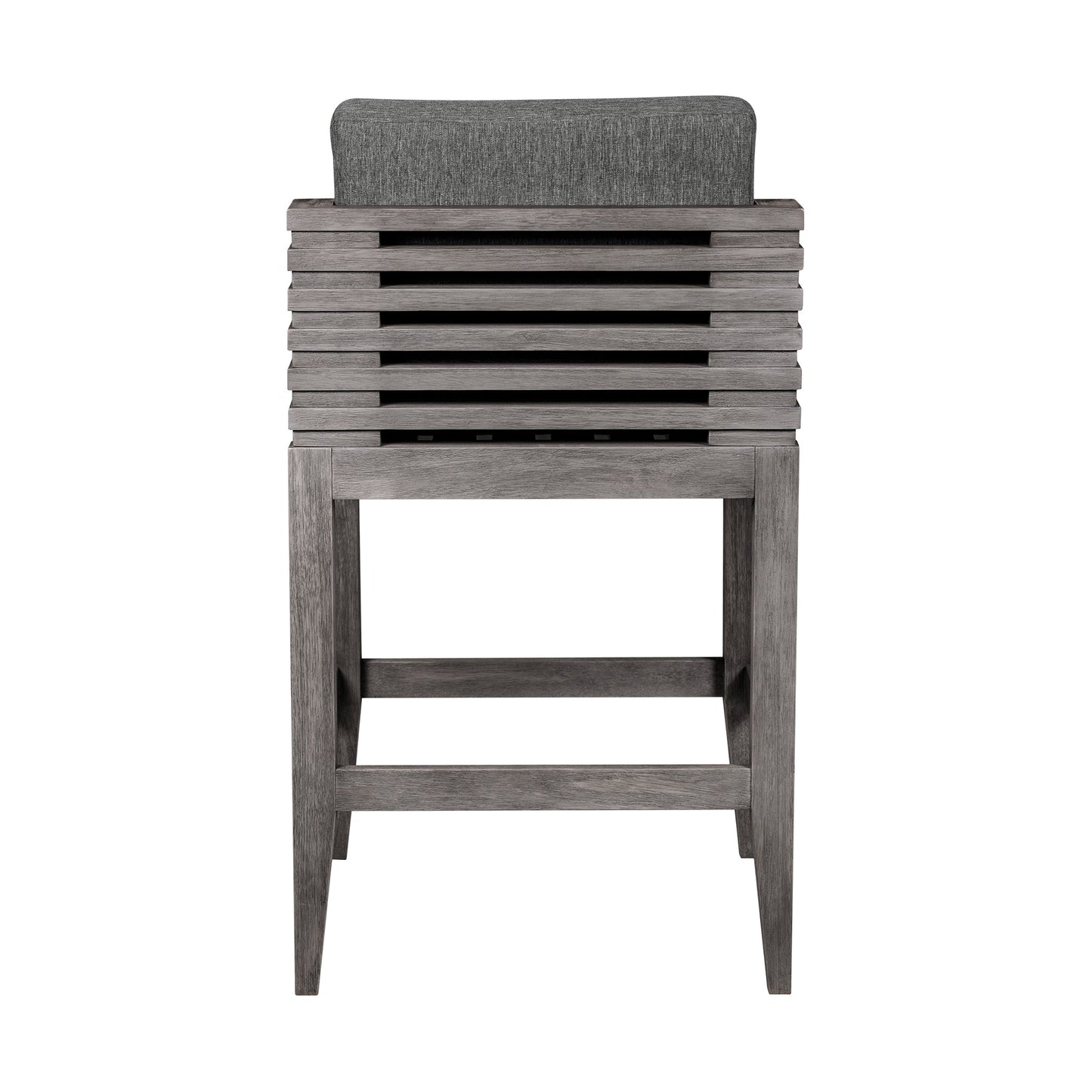 Vivid Outdoor Patio Bar and Counter Stool in Eucalyptus Wood with Olefin Cushions