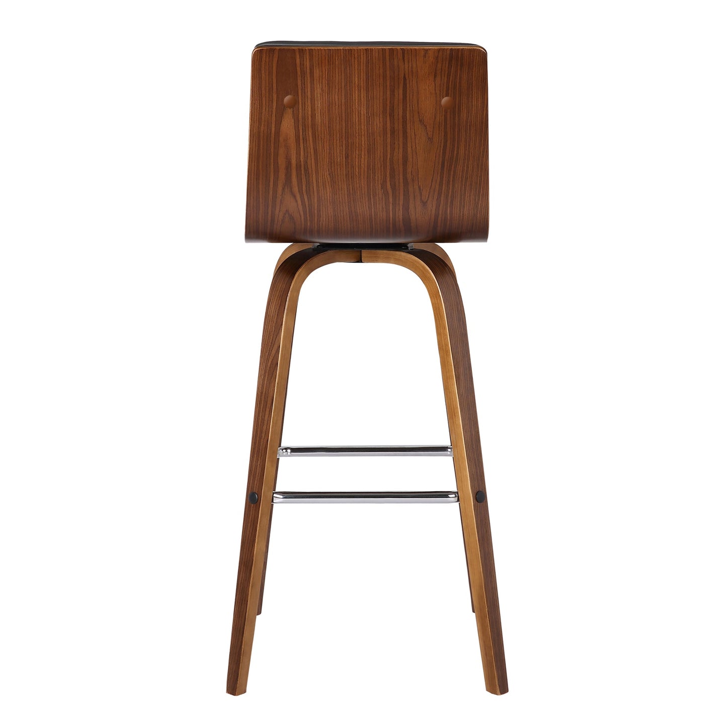 Vienna 30" Swivel Bar Stool in Wood Finish with Faux Leather