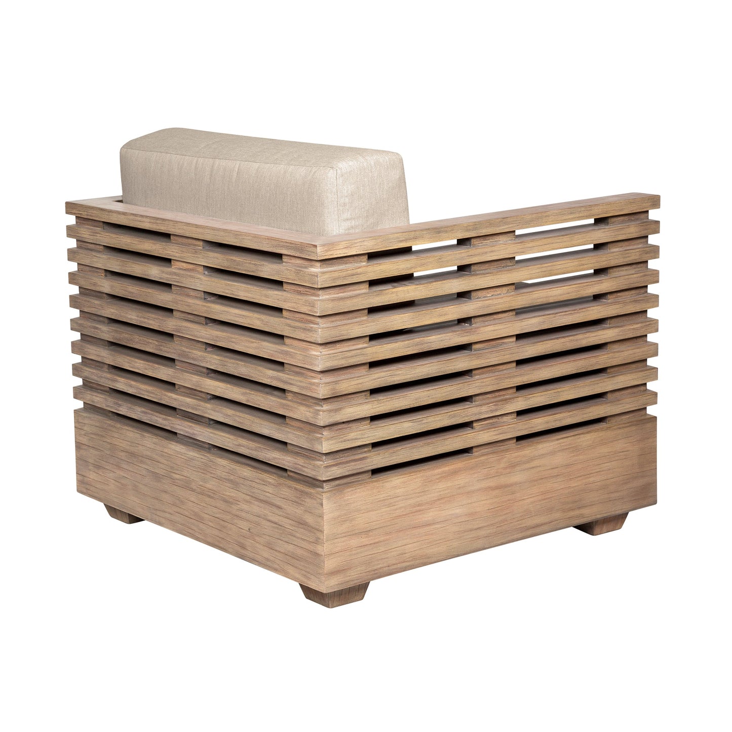 Vivid Outdoor Patio Chair in Light Eucalyptus Wood with Taupe Olefin Cushions