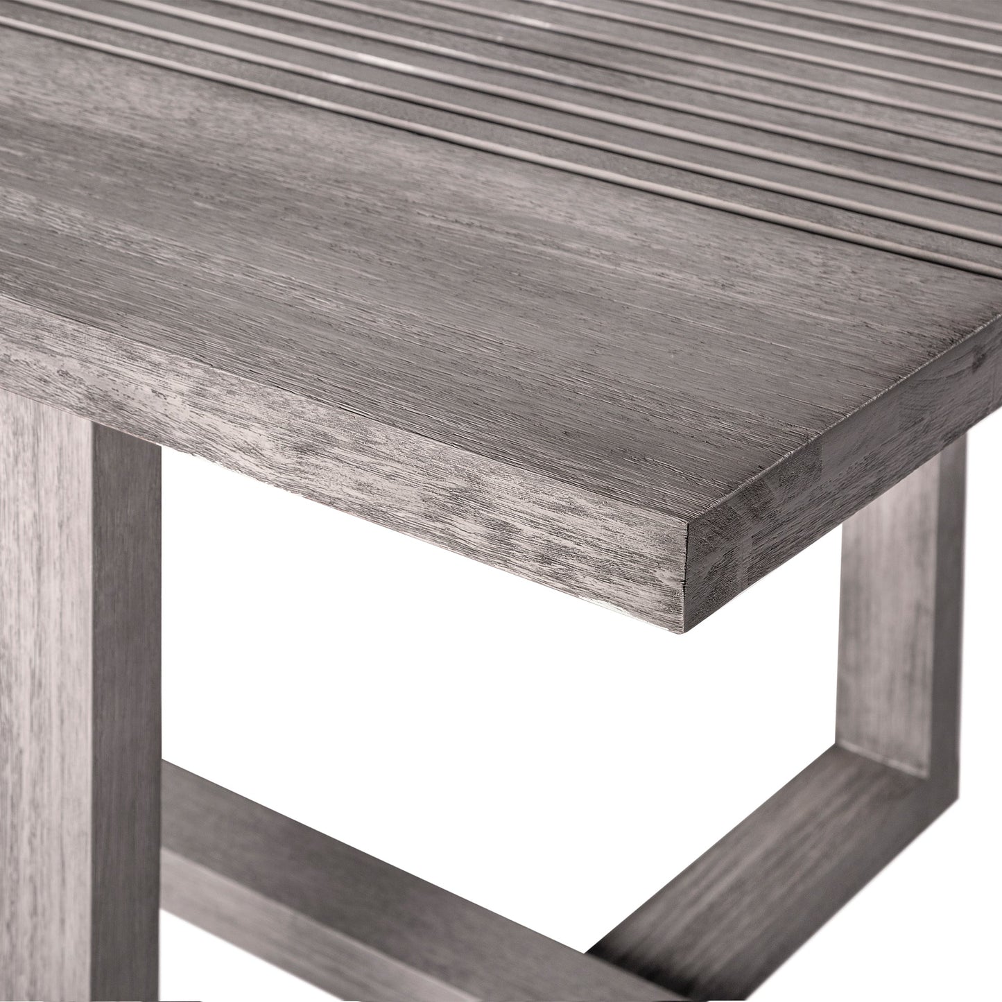 Vivid Outdoor Patio Dining Table in Gray Eucalyptus Wood