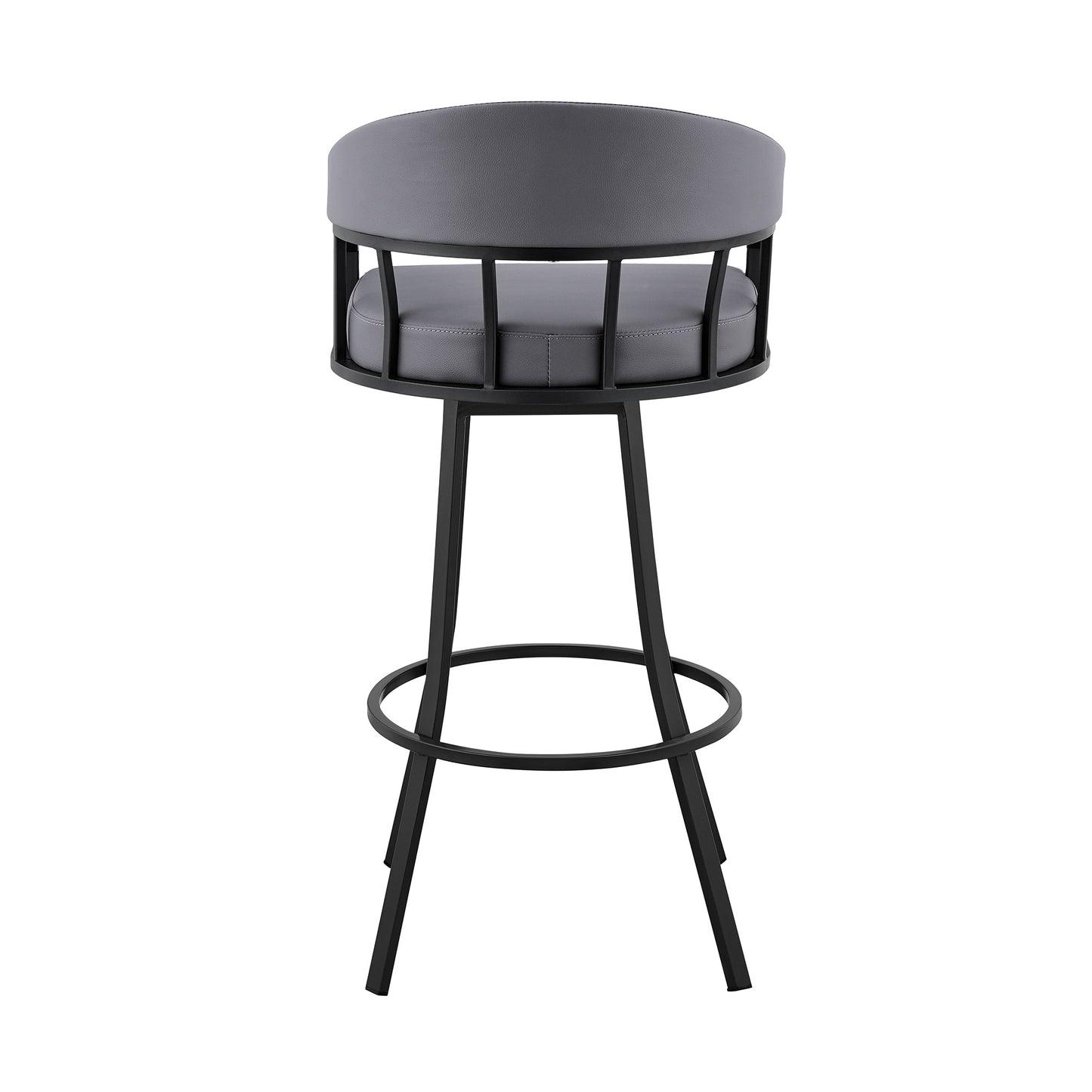 Valerie Swivel Faux Leather and Metal Bar Stool