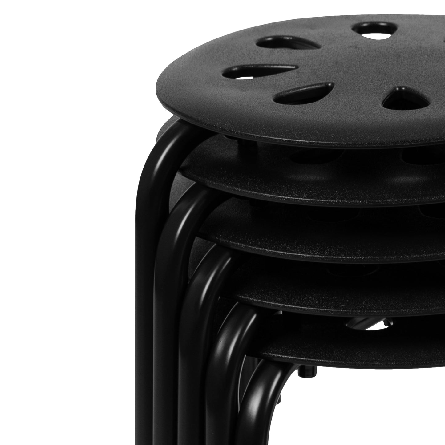 5PK Black 17.5"H Stack Stools LE-S1-BLACK-GG