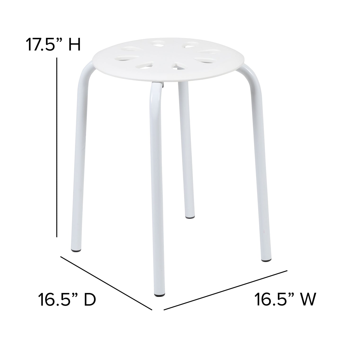 5PK Asstd. 17.5"H Stack Stools LE-S1-MC-GG
