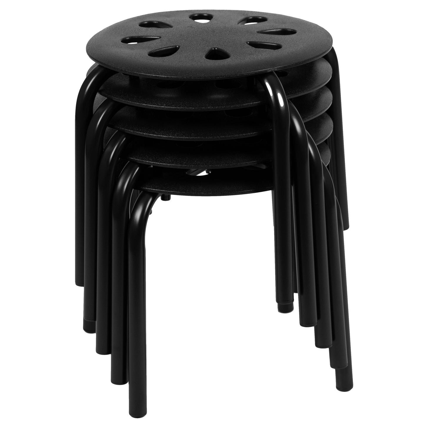 5PK Black 11.5"H Stack Stools LE-S2-BLACK-GG