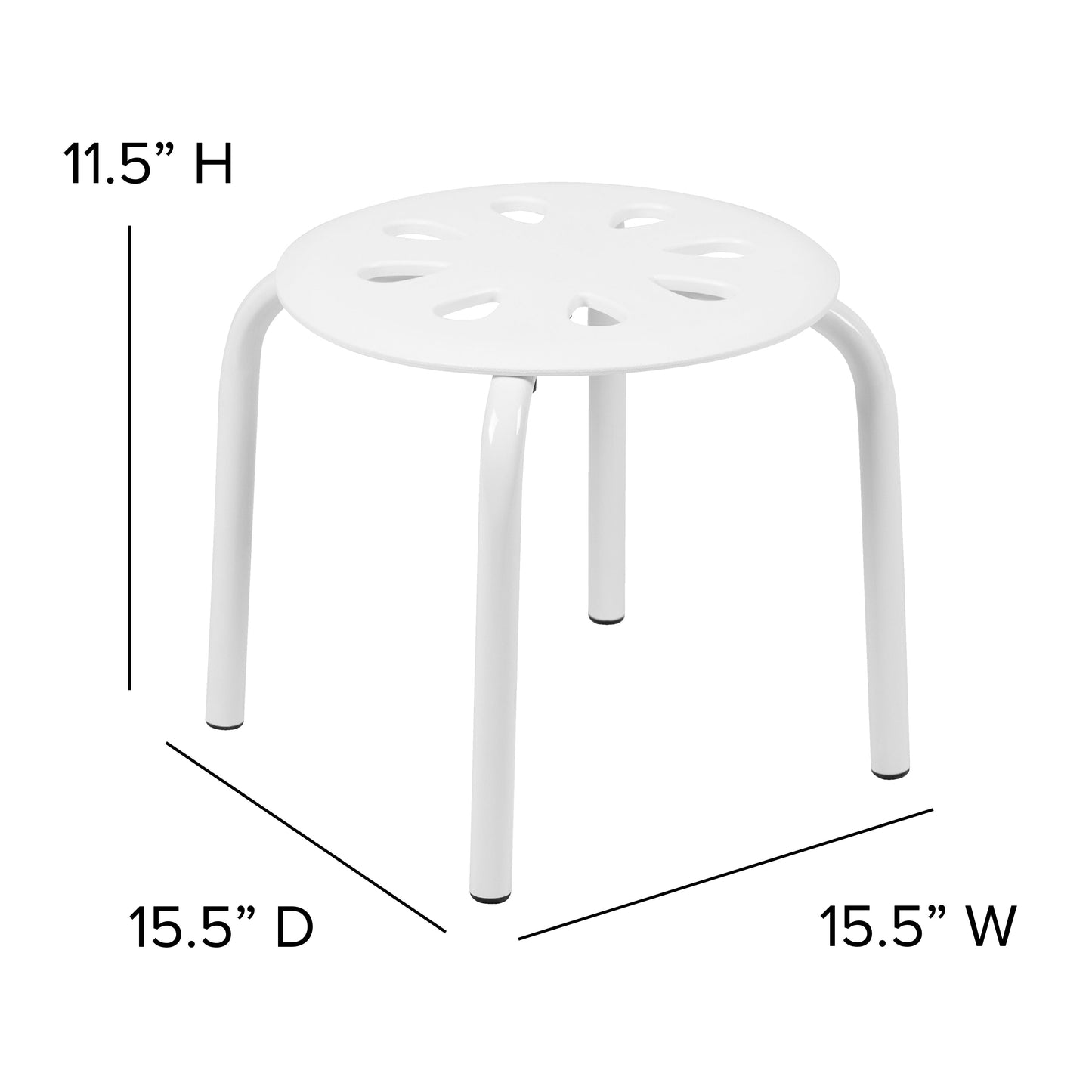 5PK Asstd. 11.5"H Stack Stools LE-S2-MC-GG