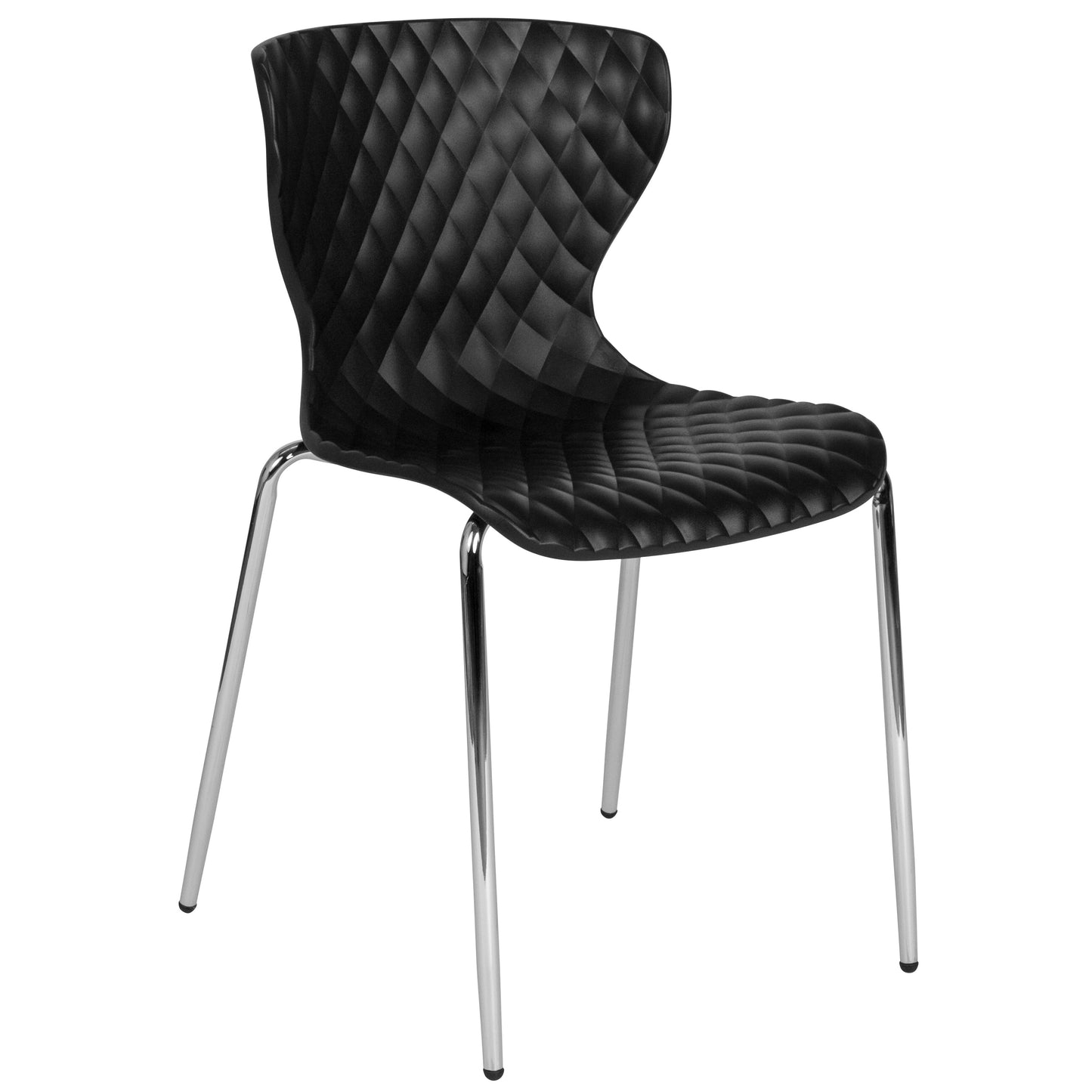 Black Plastic Stack Chair LF-7-07C-BLK-GG