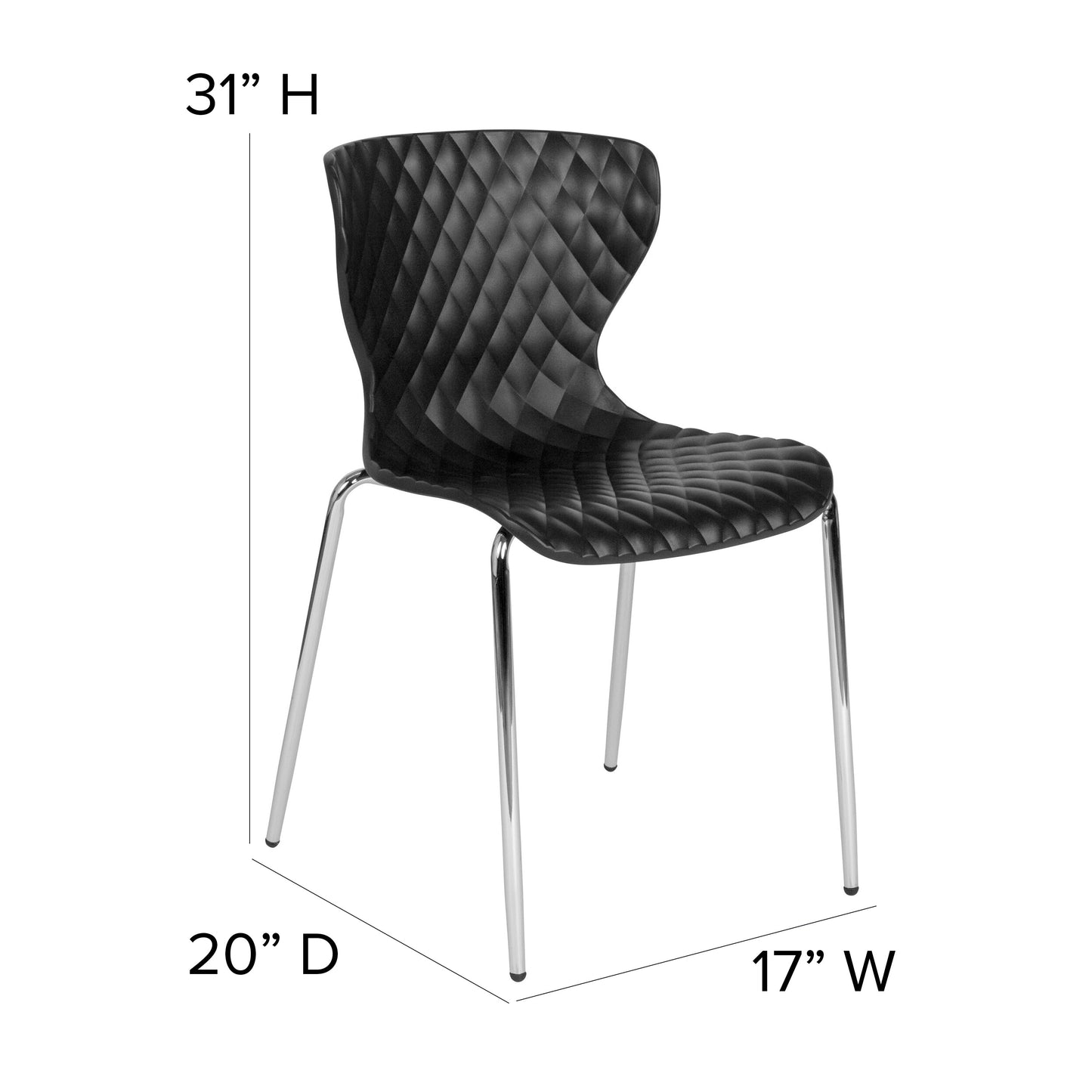 Black Plastic Stack Chair LF-7-07C-BLK-GG