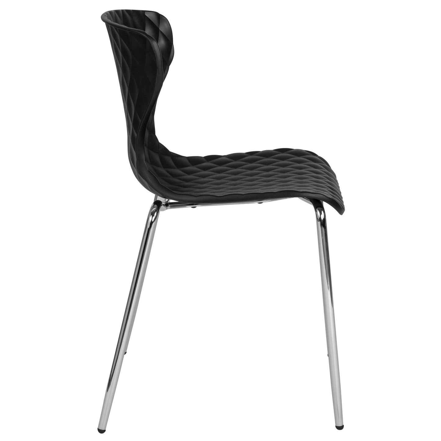Black Plastic Stack Chair LF-7-07C-BLK-GG