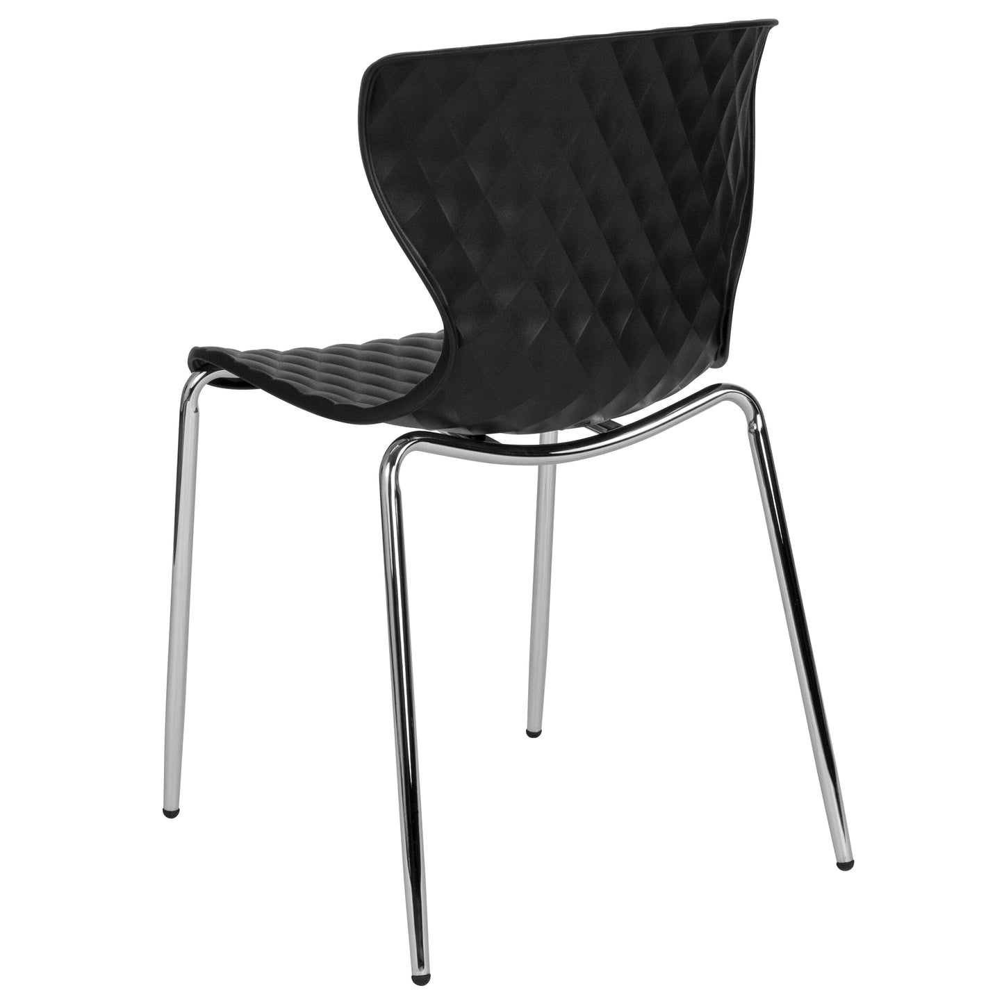 Black Plastic Stack Chair LF-7-07C-BLK-GG