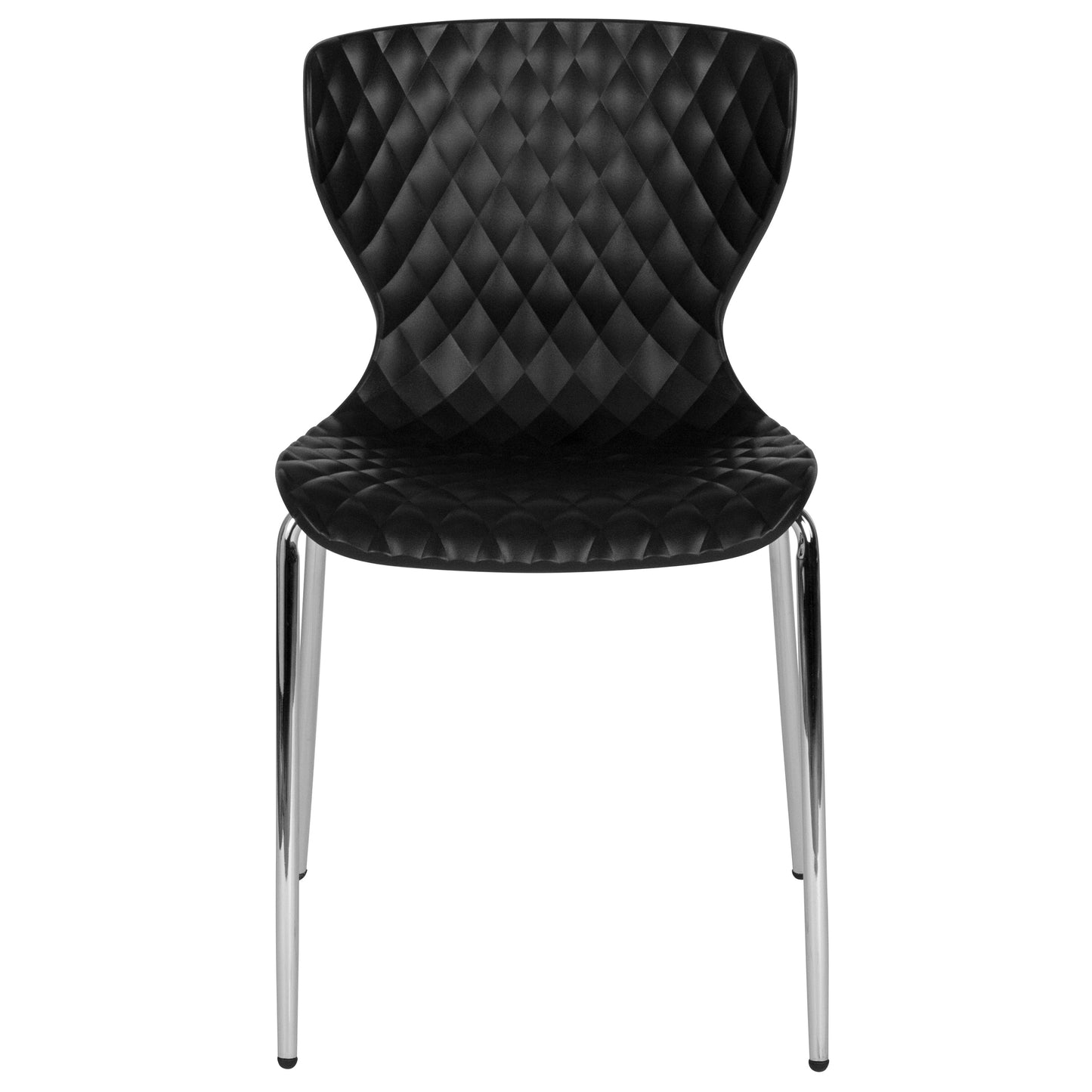 Black Plastic Stack Chair LF-7-07C-BLK-GG