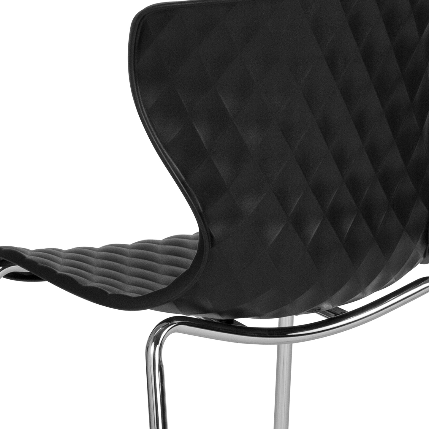 Black Plastic Stack Chair LF-7-07C-BLK-GG