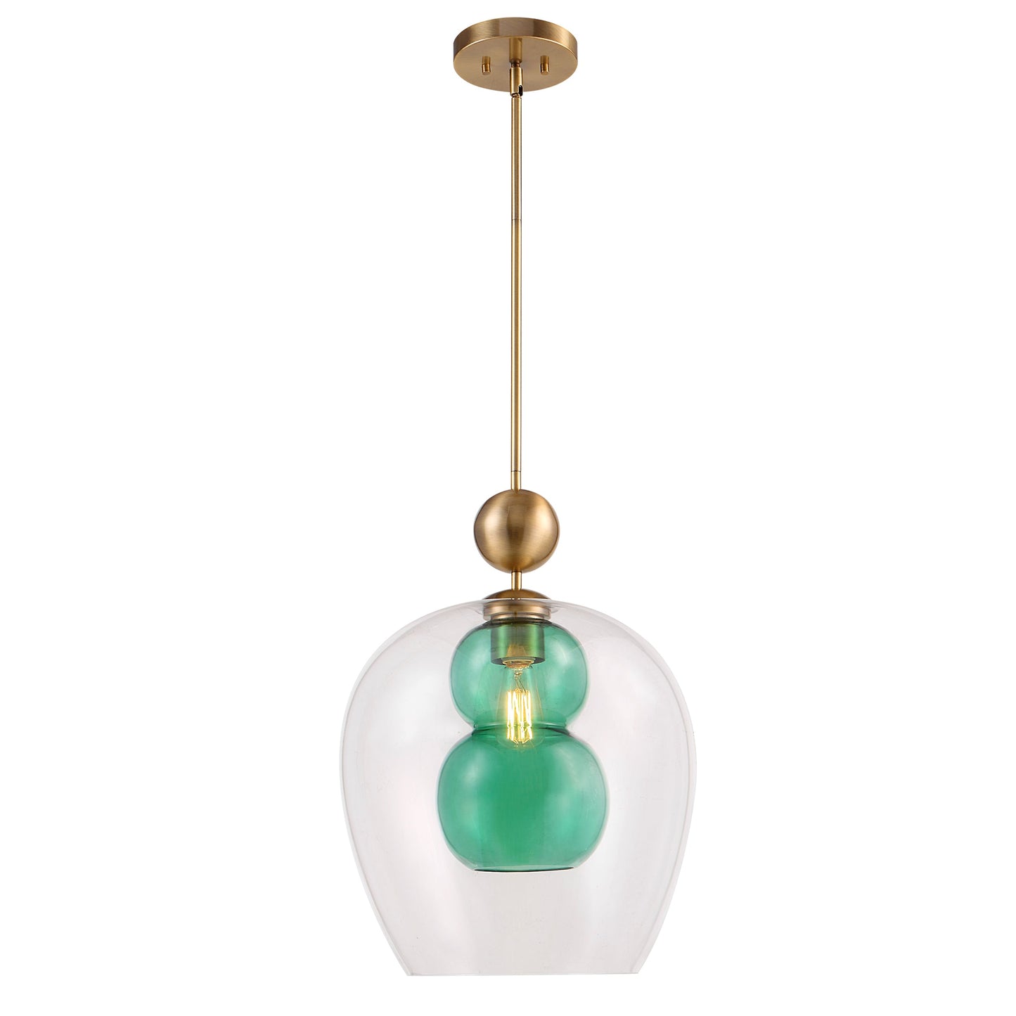Uttermost Shamrock Green Glass 1 Light Pendant