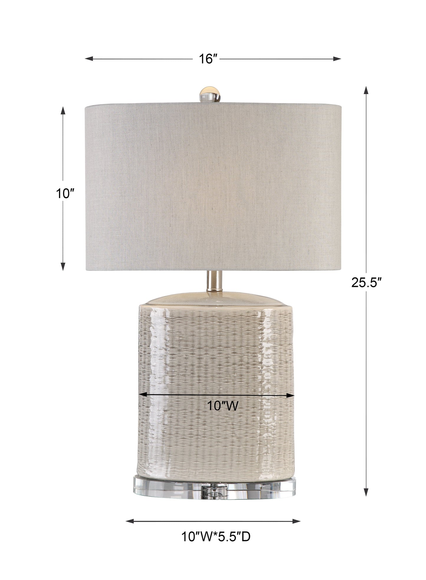 Uttermost Modica Taupe Ceramic Lamp
