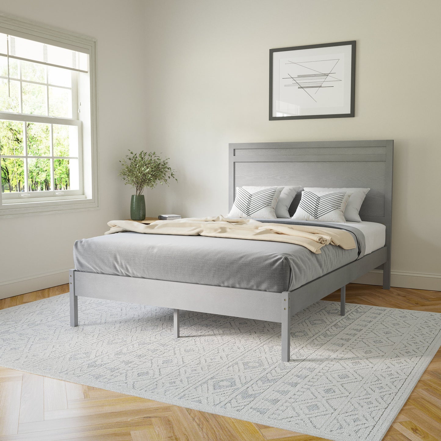 Wooden Platform Bed Collection - Full, King, Queen Sizes Available