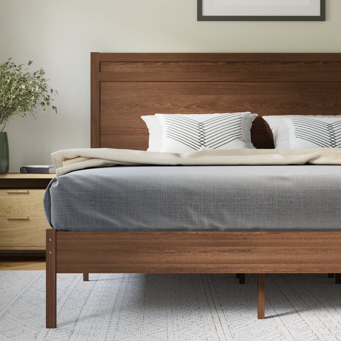 Wooden Platform Bed Collection - Full, King, Queen Sizes Available