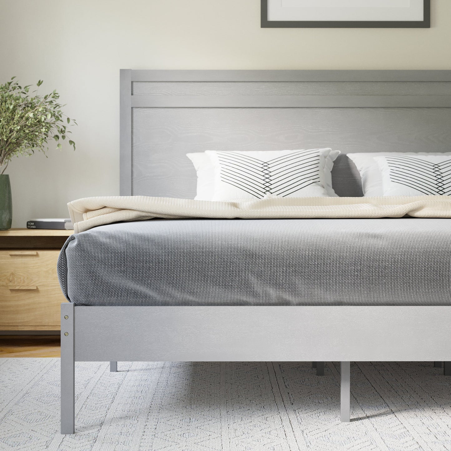Wooden Platform Bed Collection - Full, King, Queen Sizes Available
