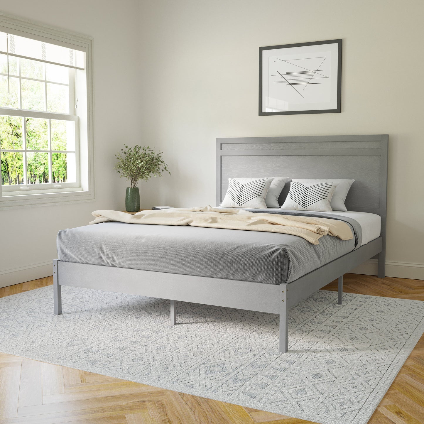Wooden Platform Bed Collection - Full, King, Queen Sizes Available
