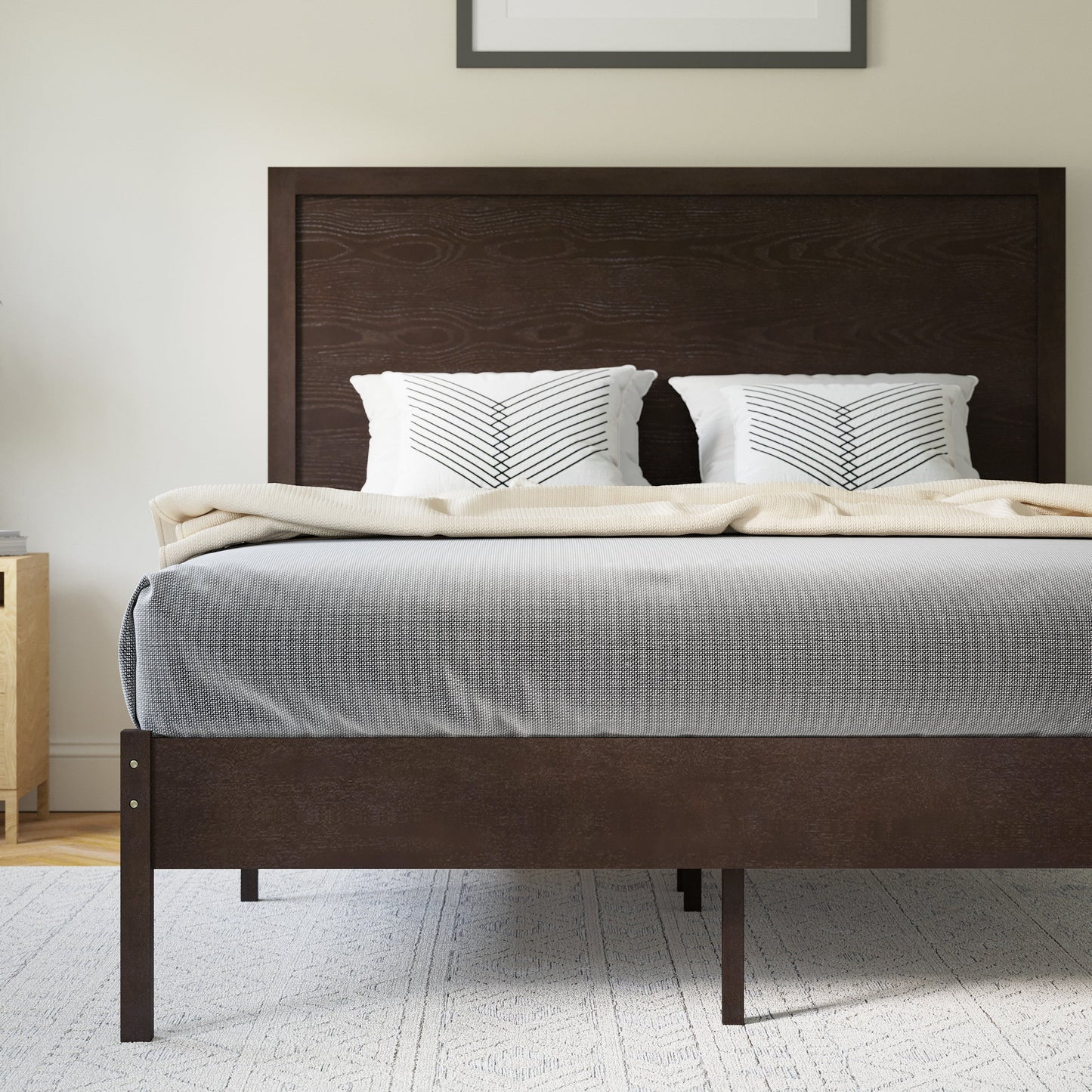 Wooden Platform Bed Collection - Full, King, Queen Sizes Available