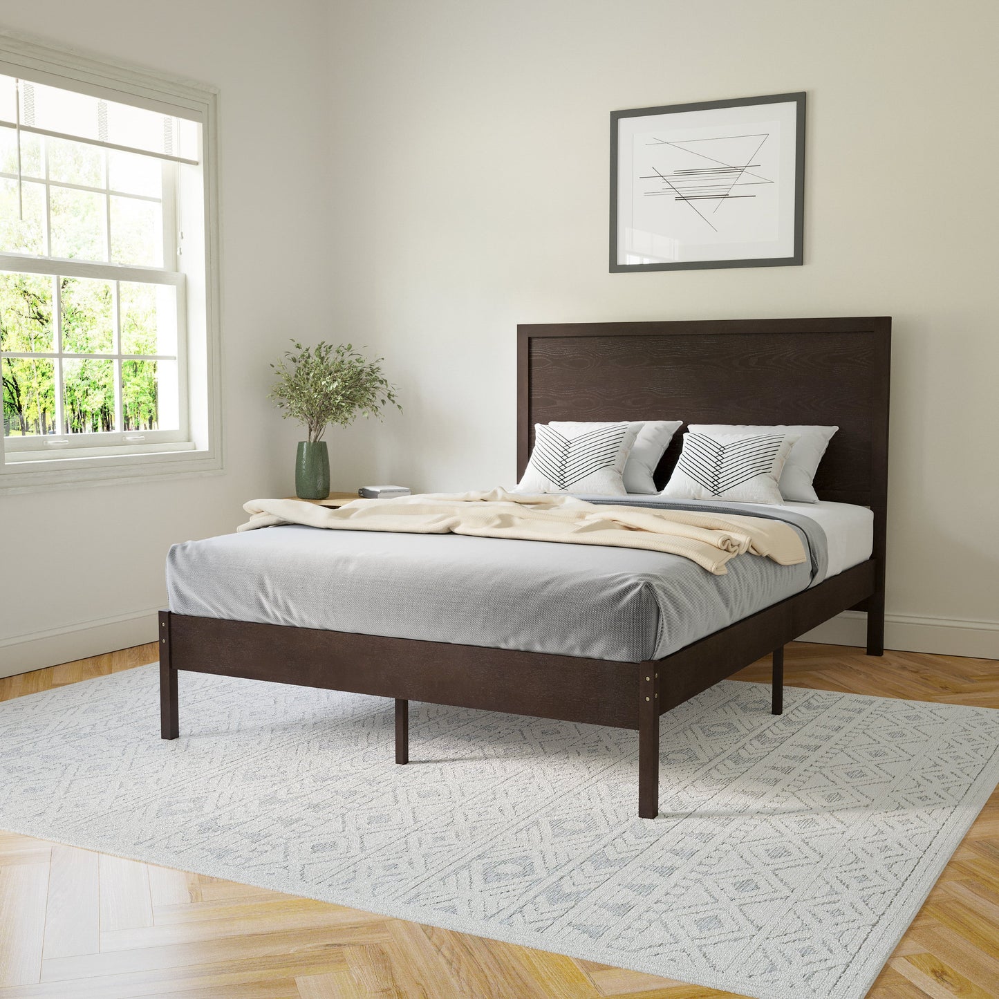 Wooden Platform Bed Collection - Full, King, Queen Sizes Available