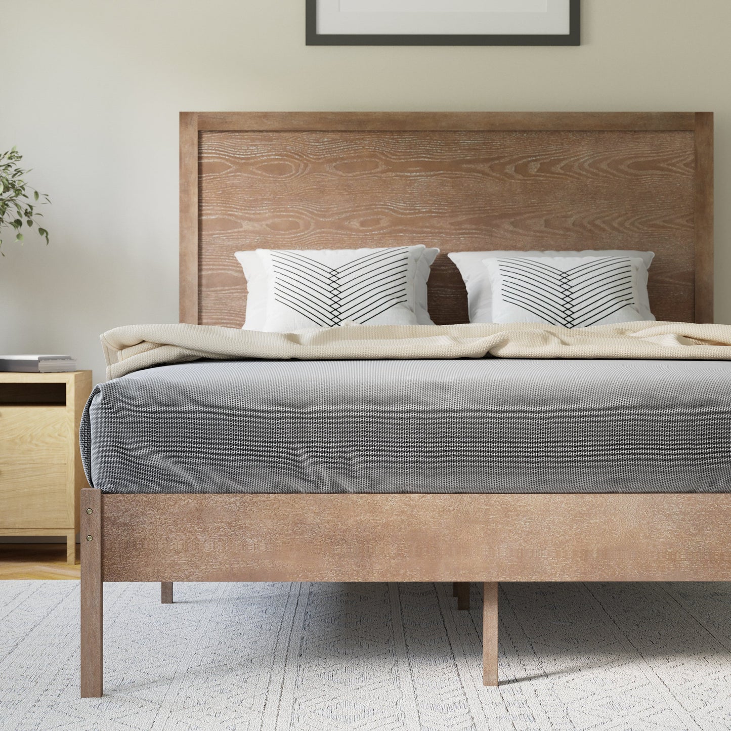 Wooden Platform Bed Collection - Full, King, Queen Sizes Available