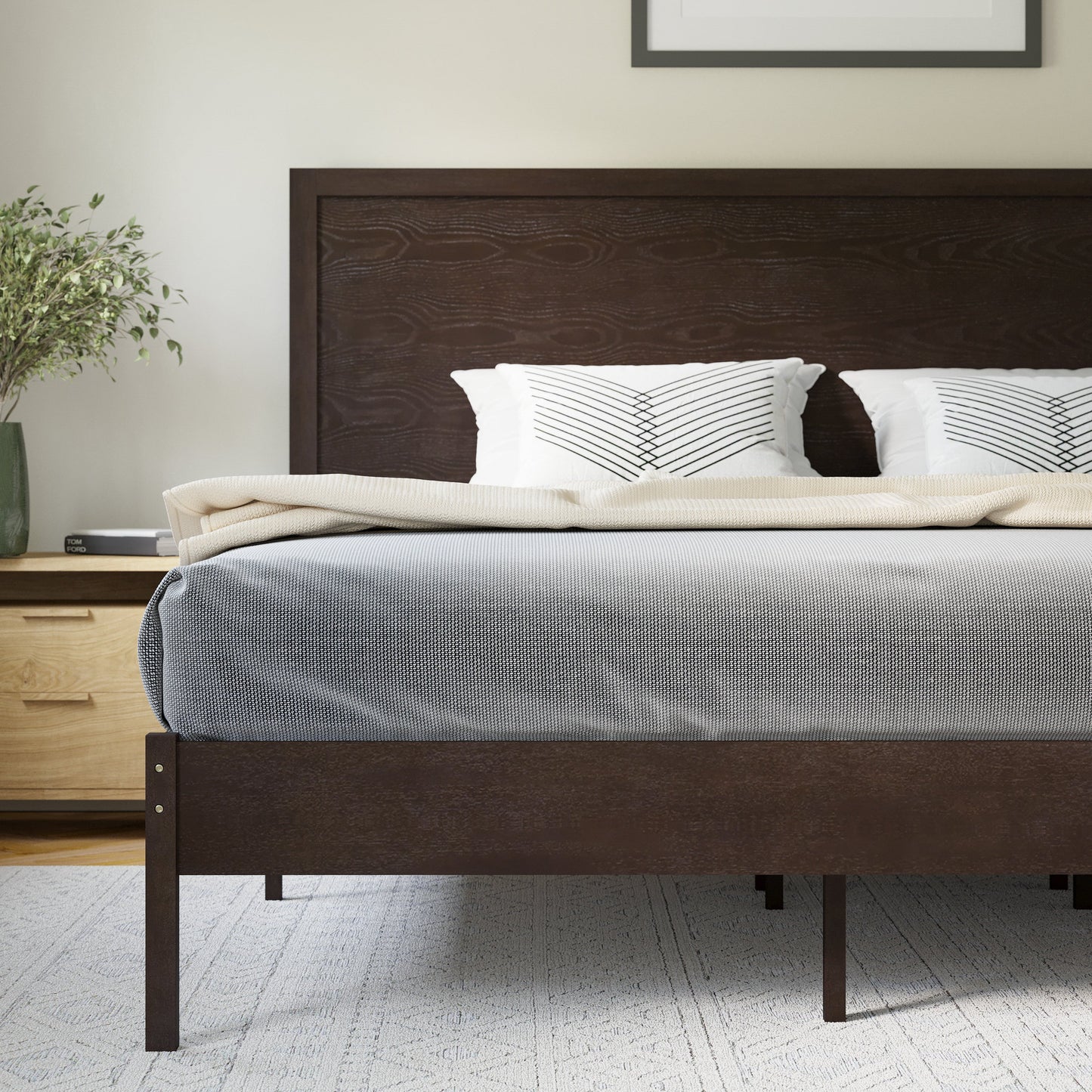 Wooden Platform Bed Collection - Full, King, Queen Sizes Available