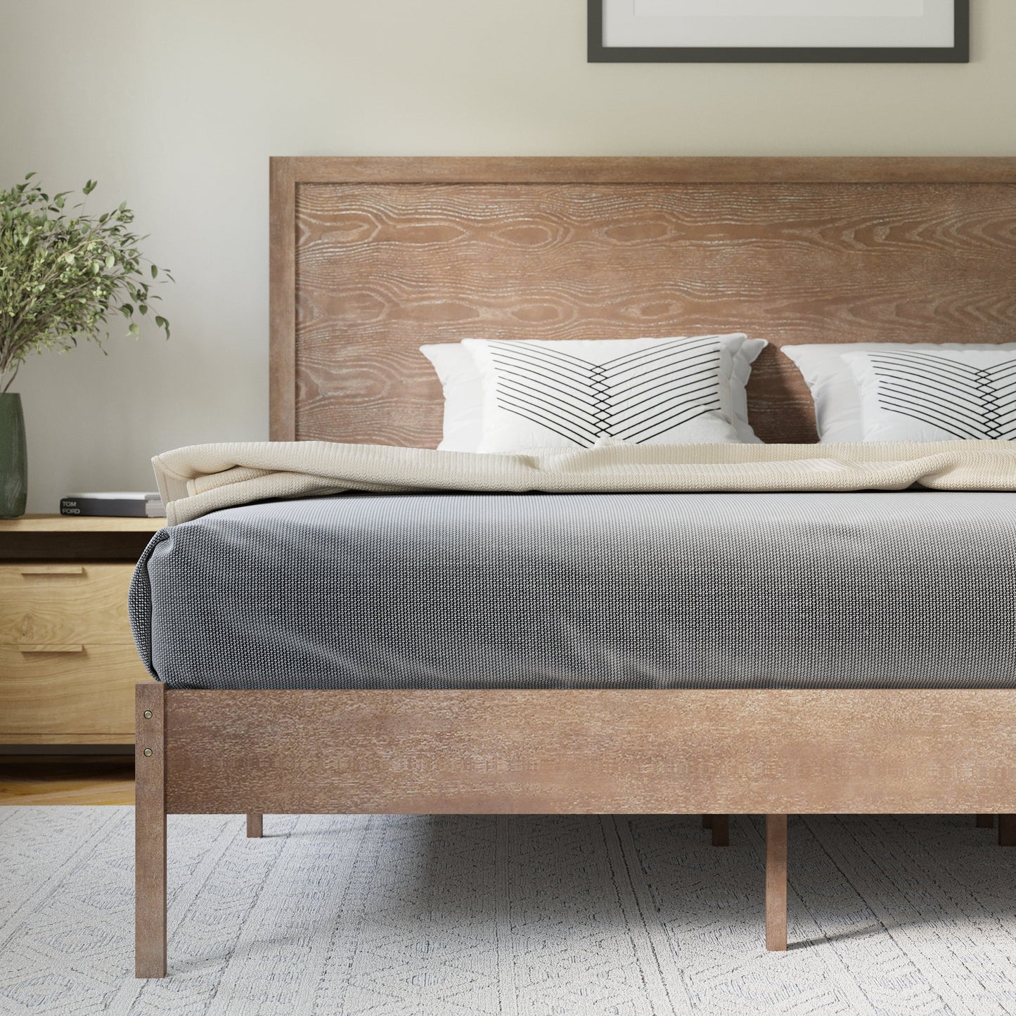 Wooden Platform Bed Collection - Full, King, Queen Sizes Available