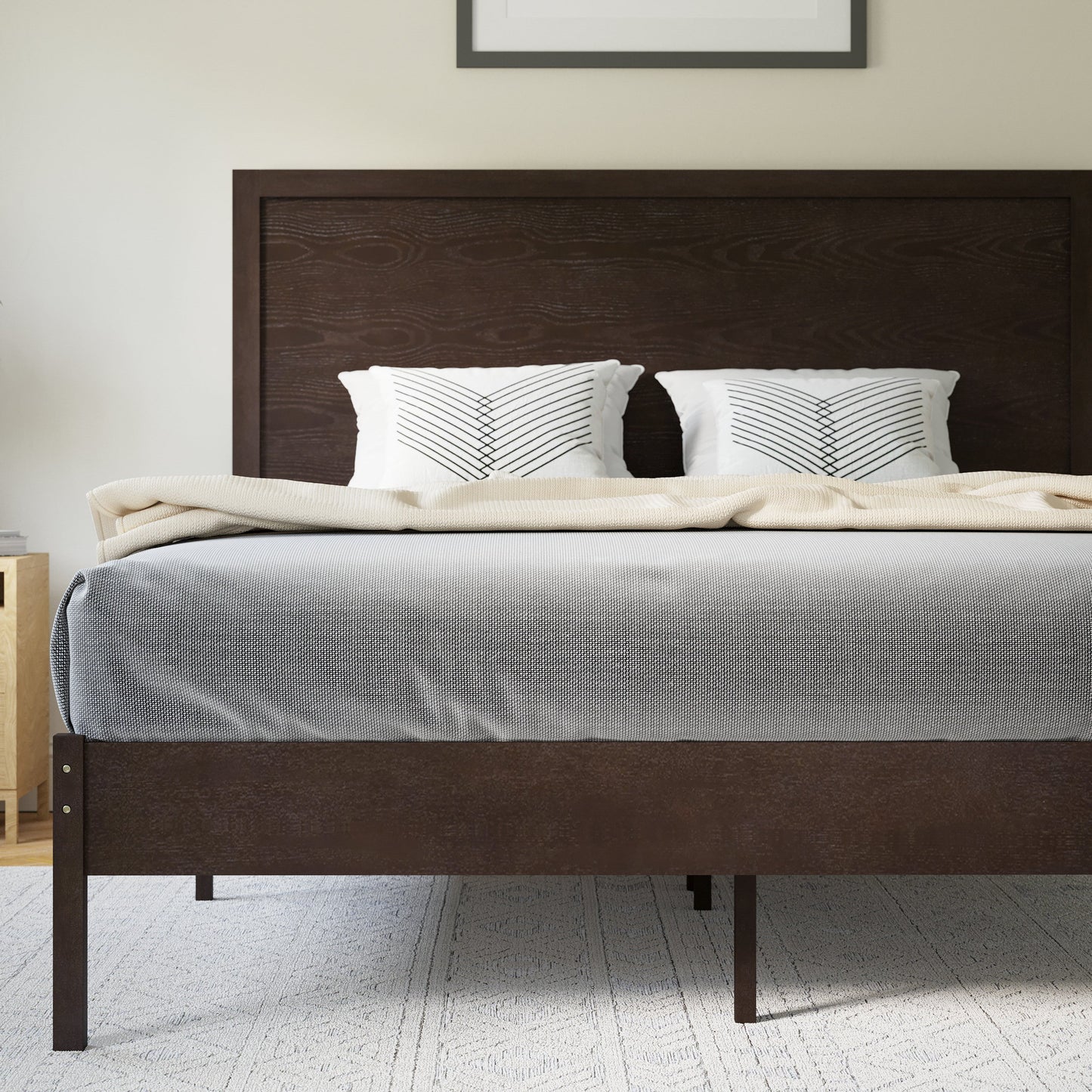 Wooden Platform Bed Collection - Full, King, Queen Sizes Available