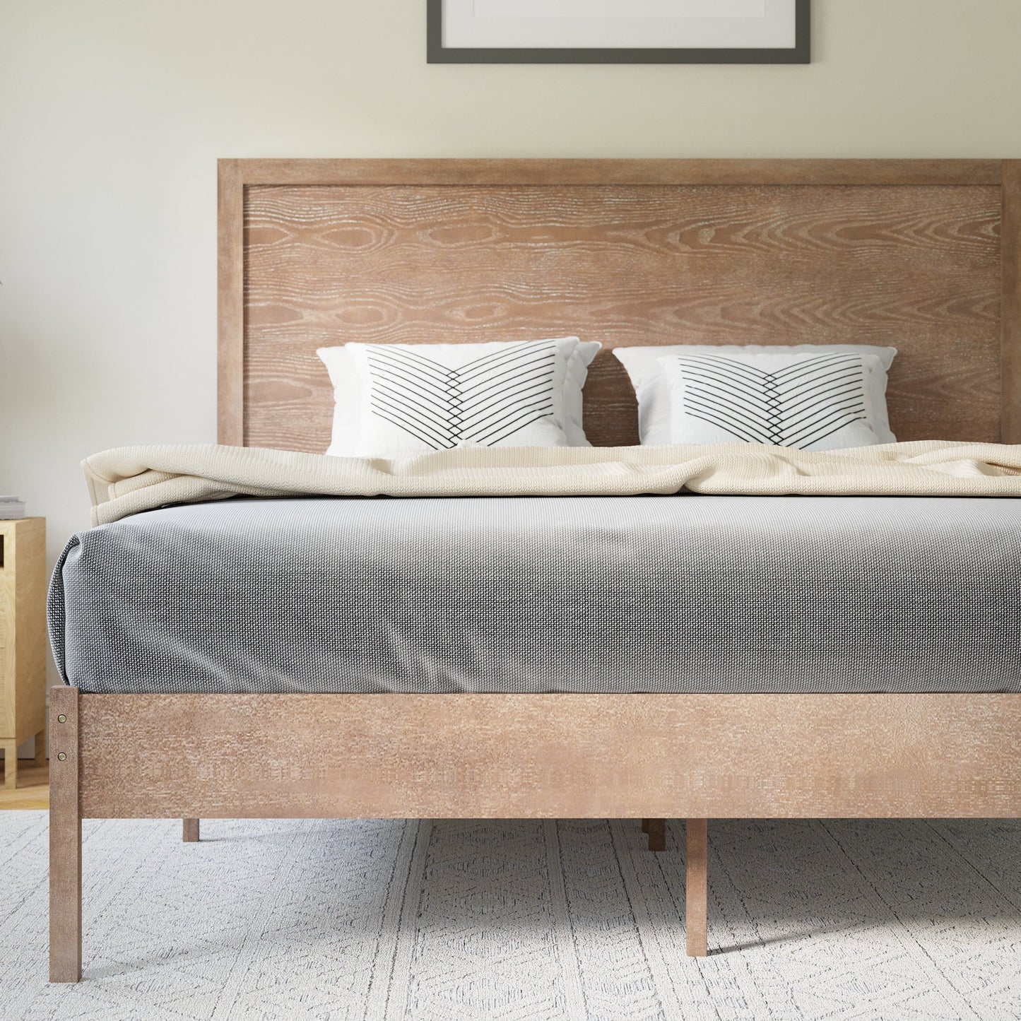 Wooden Platform Bed Collection - Full, King, Queen Sizes Available