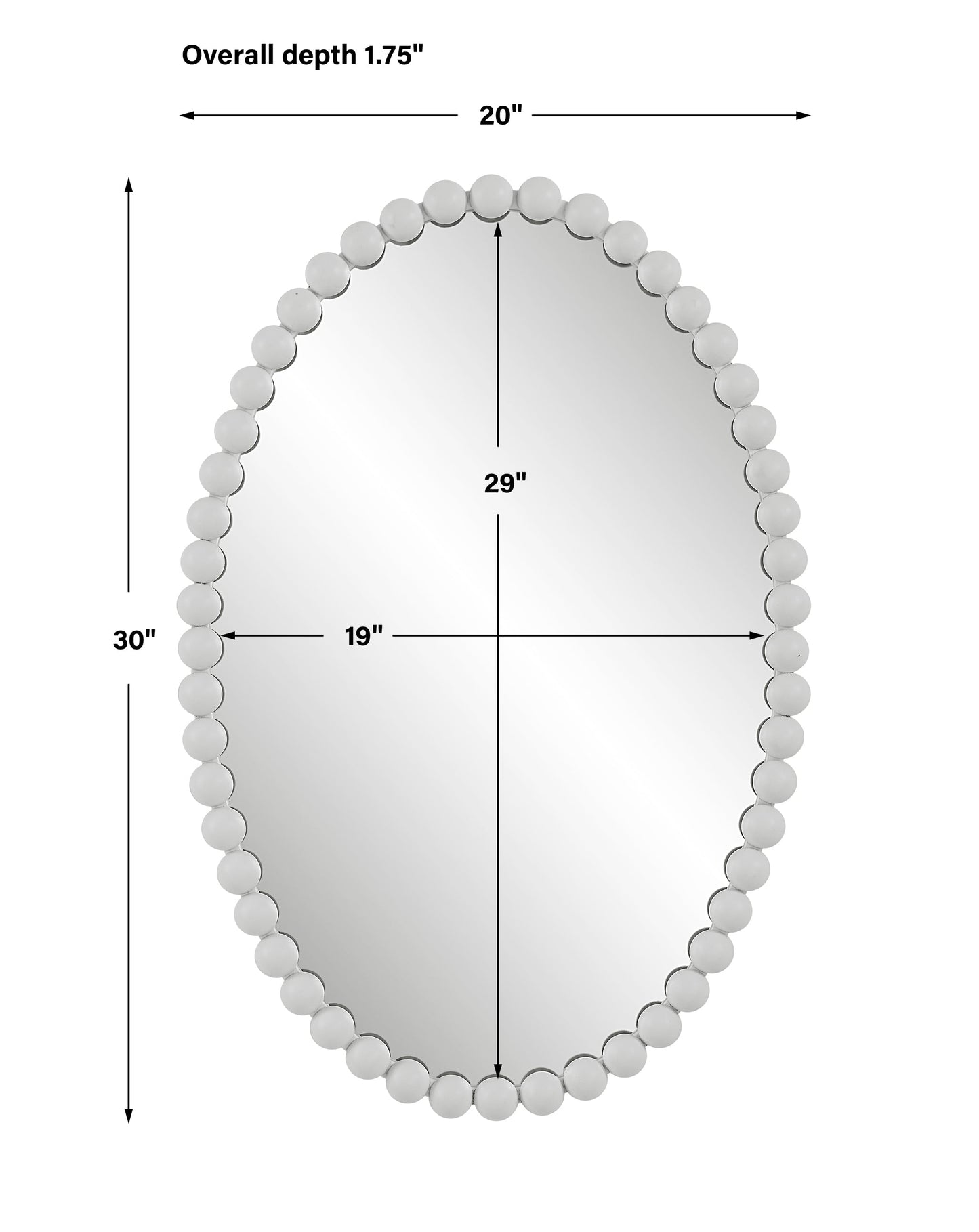 Uttermost Serna White Oval Mirror