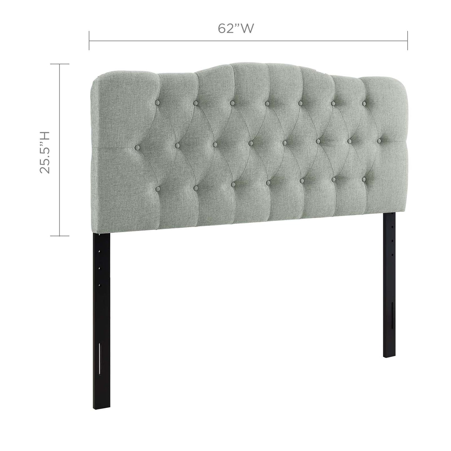 Annabel Queen Upholstered Fabric Headboard Gray MOD-5154-GRY