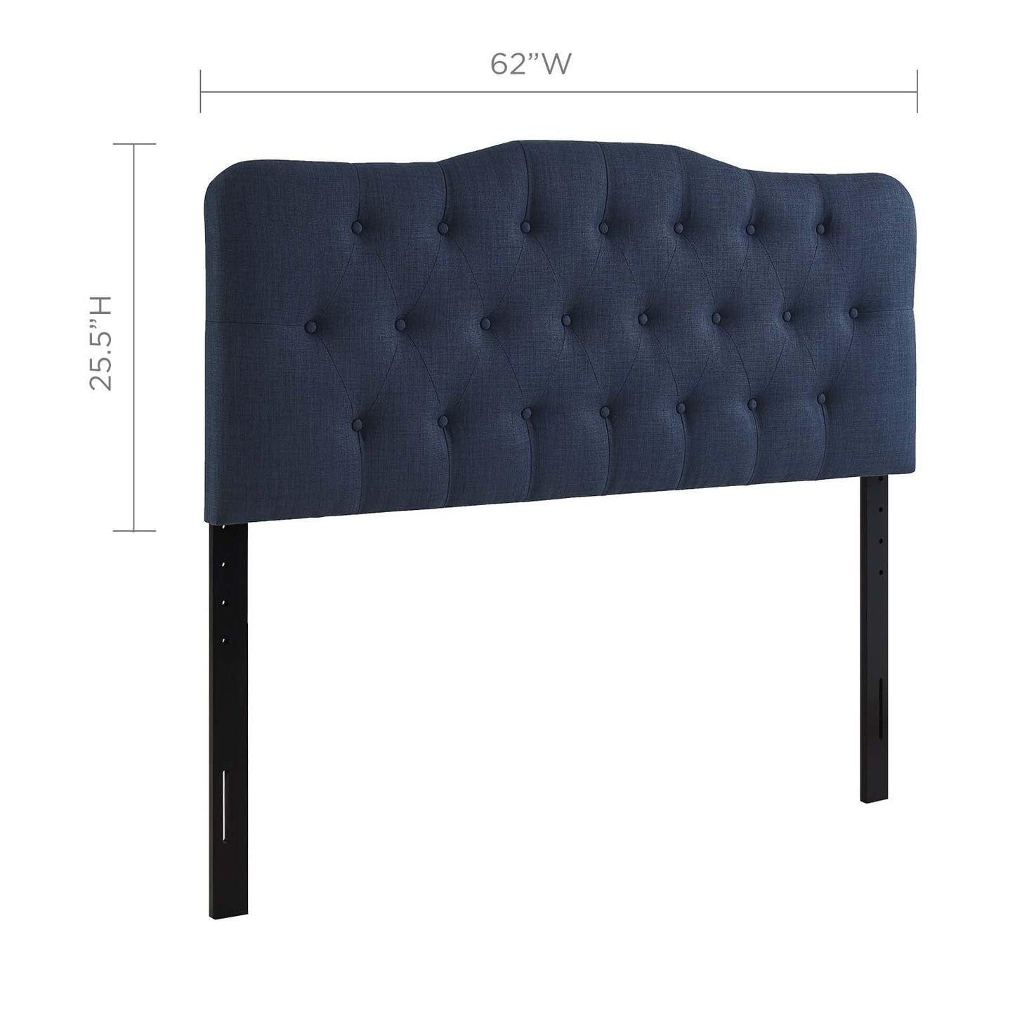 Annabel Queen Upholstered Fabric Headboard Navy MOD-5154-NAV