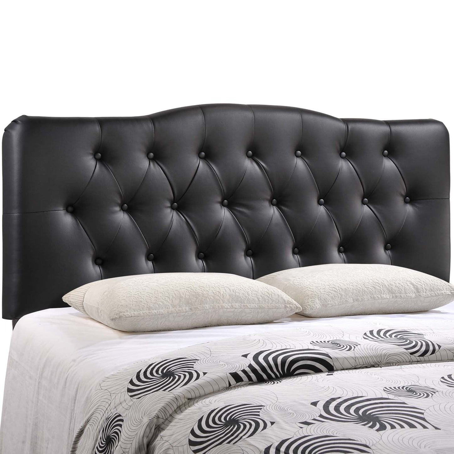 Annabel Queen Upholstered Vinyl Headboard Black MOD-5155-BLK