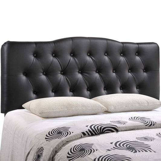 Annabel Queen Upholstered Vinyl Headboard Black MOD-5155-BLK