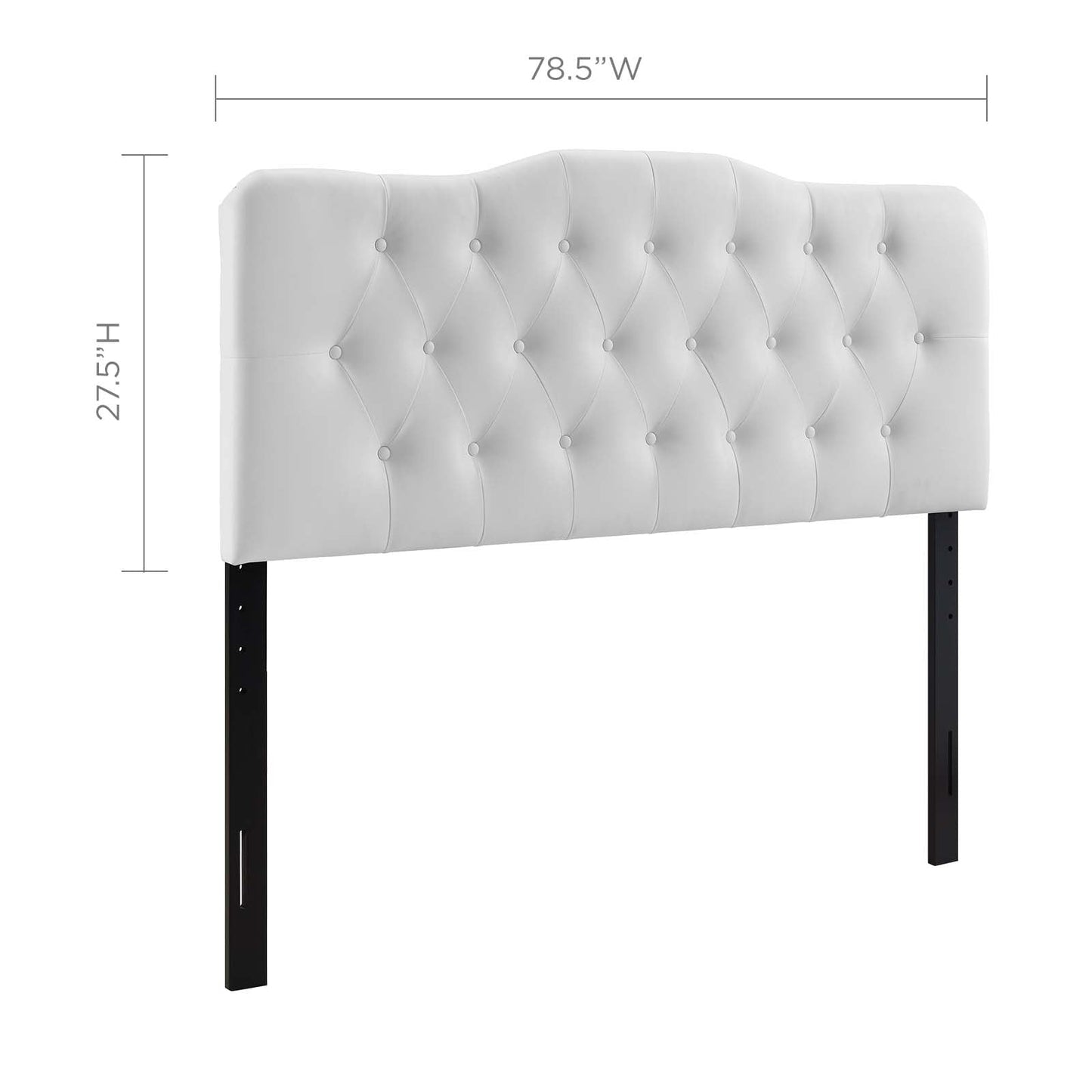 Annabel King Upholstered Vinyl Headboard White MOD-5159-WHI