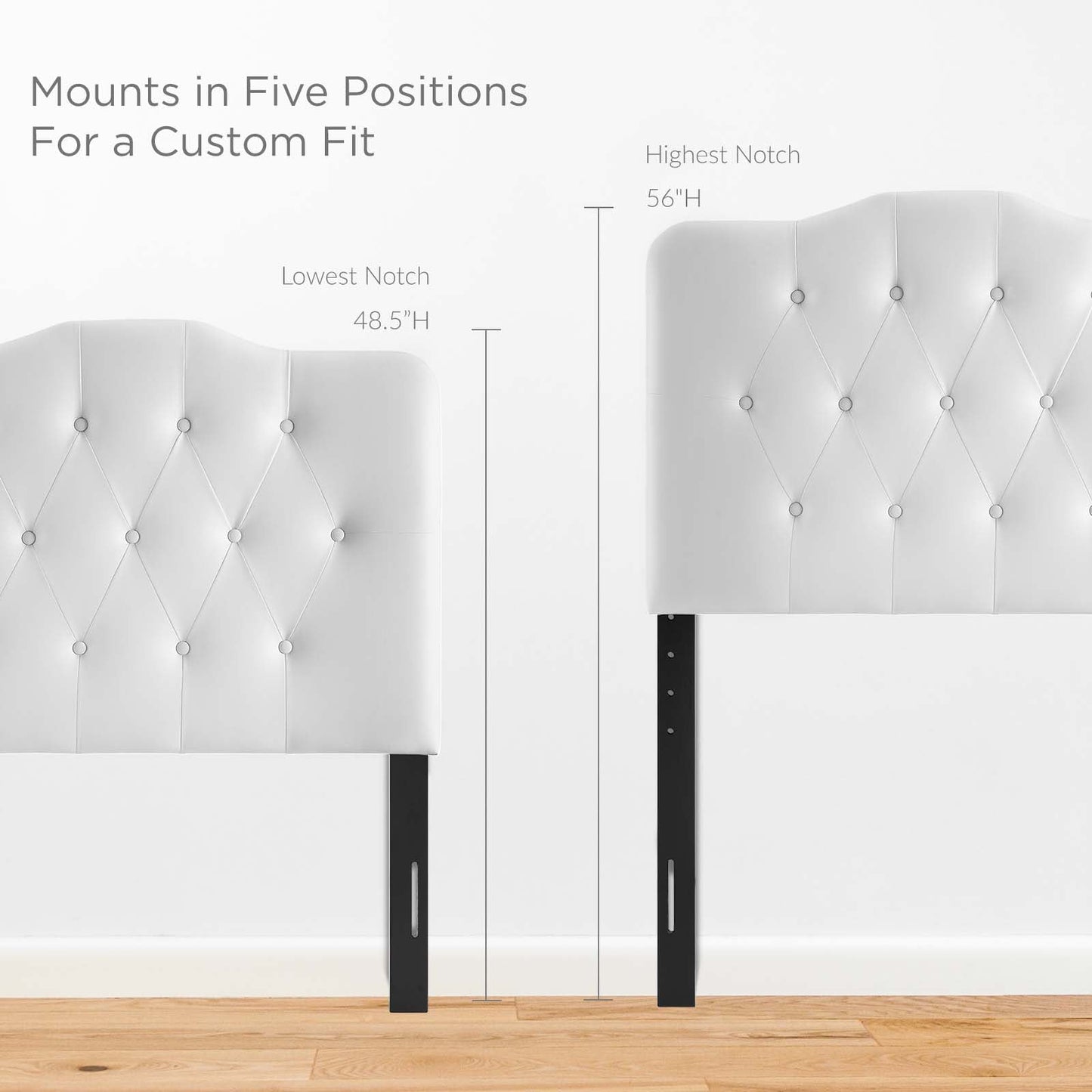 Annabel Twin Upholstered Vinyl Headboard White MOD-5161-WHI