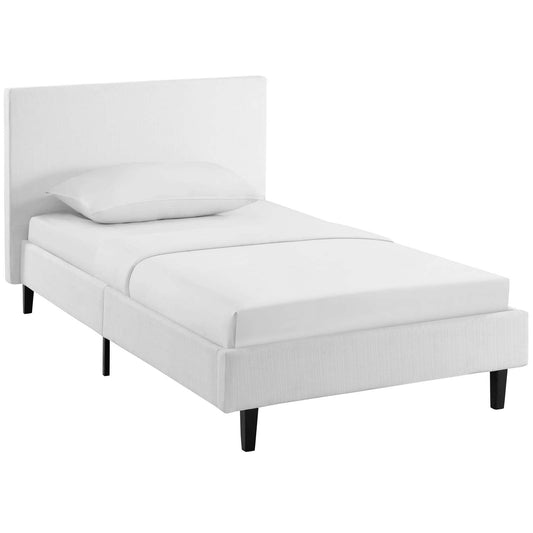 Anya Twin Fabric Bed White MOD-5416-WHI