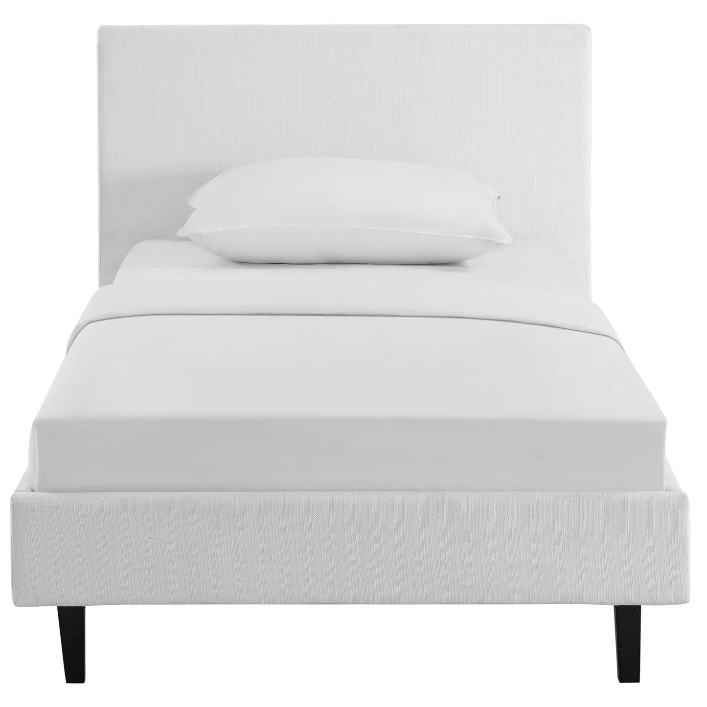 Anya Twin Fabric Bed White MOD-5416-WHI