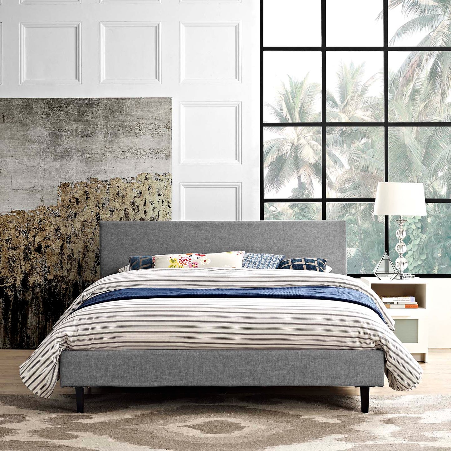 Anya Full Fabric Bed Light Gray MOD-5418-LGR