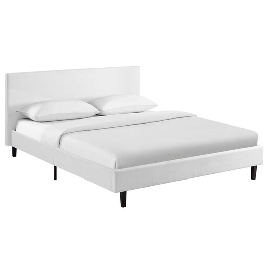 Anya Queen Fabric Bed White MOD-5420-WHI
