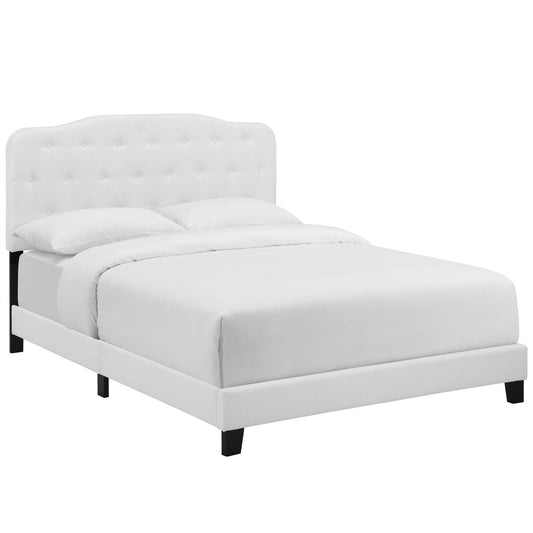 Amelia Twin Upholstered Fabric Bed White MOD-5838-WHI