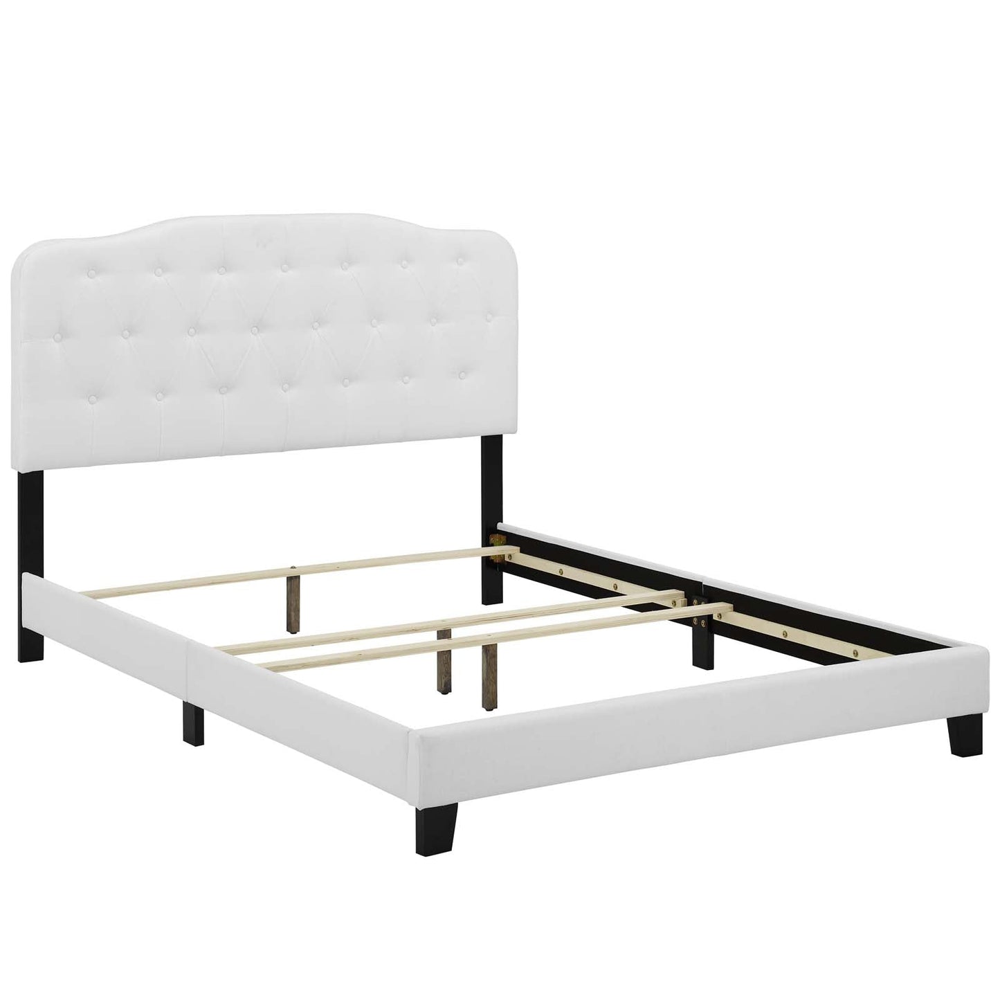 Amelia Twin Upholstered Fabric Bed White MOD-5838-WHI